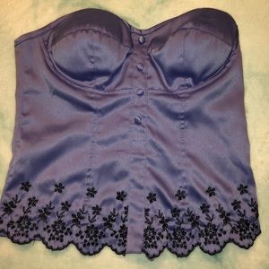 Mandee Purple Strapless corset like blouse